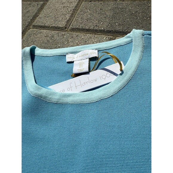 House Of Harlow 1960 Blue Combo 2 Piece Set Crop Top & Skirt NWT $198 Size Large - Picture 7 of 11